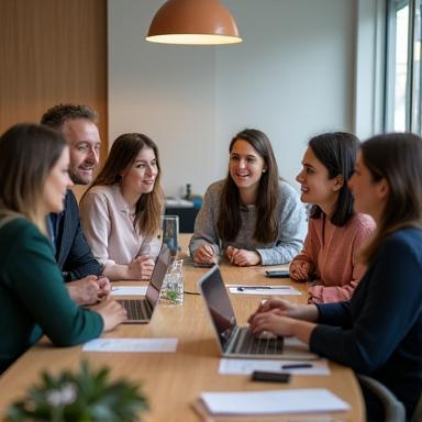 Albion Language Tutors team meeting in London office